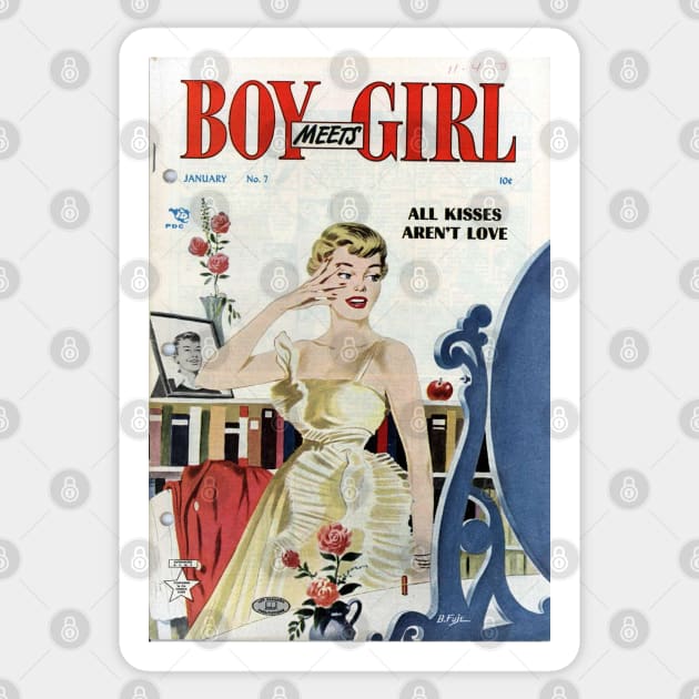 Vintage Romance Comic Book Cover - Boy Meets Girl